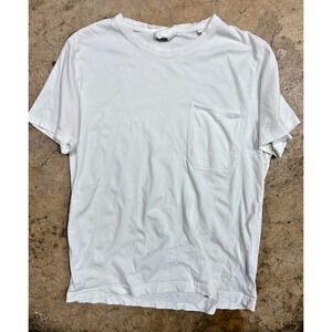 7 For All Mankind White Pocket Tee Mens Medium Minimalist Premium Cotton T Shirt